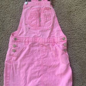 Pink overall dress